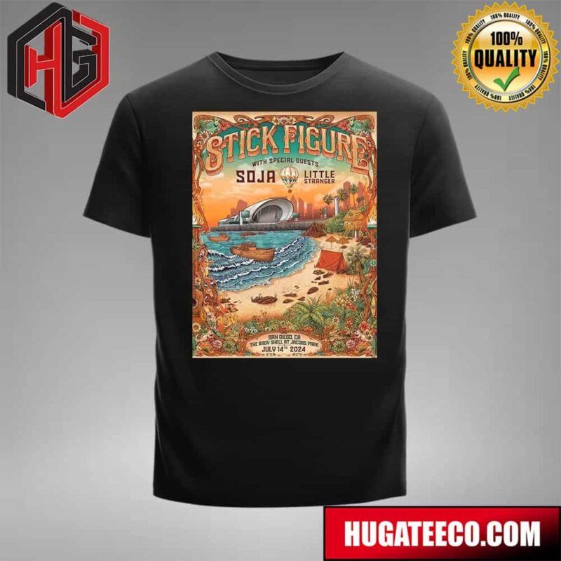 Stick Figure With Special Guest Soja Little Stranger In Sandiego Ca At The Rady Shell At Jacobs Park On July 14th 2024 T-Shirt