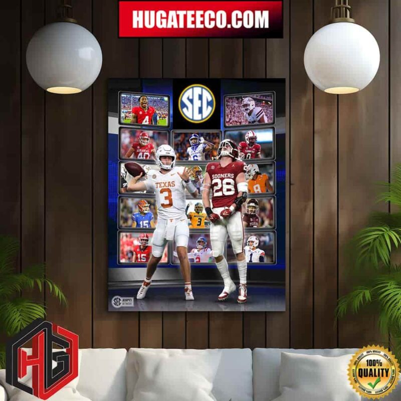 Texas Longhorns Vs Oklahoma Sooners Cotton Bowl On October 12 2024 Southeastern Conference Standings Home Decor Poster Canvas