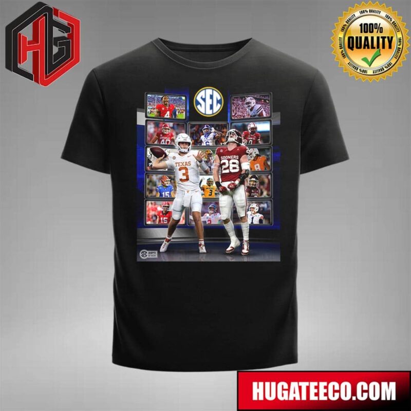 Texas Longhorns Vs Oklahoma Sooners Cotton Bowl On October 12 2024 Southeastern Conference Standings T-Shirt