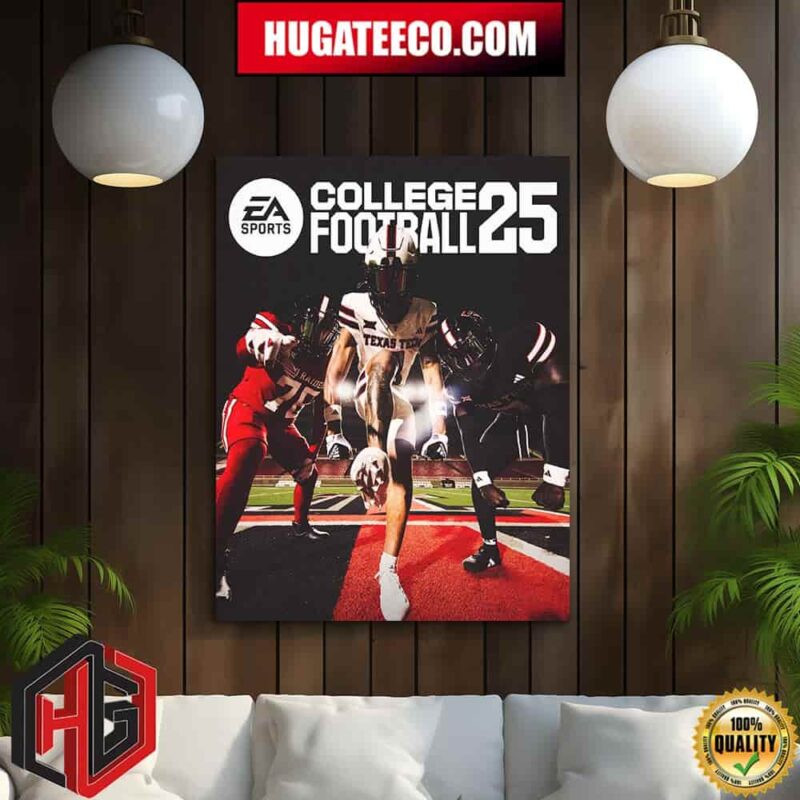 Texas Tech Red Raiders Football EA Sports College 25 X Team Adidas Home Decor Poster Canvas
