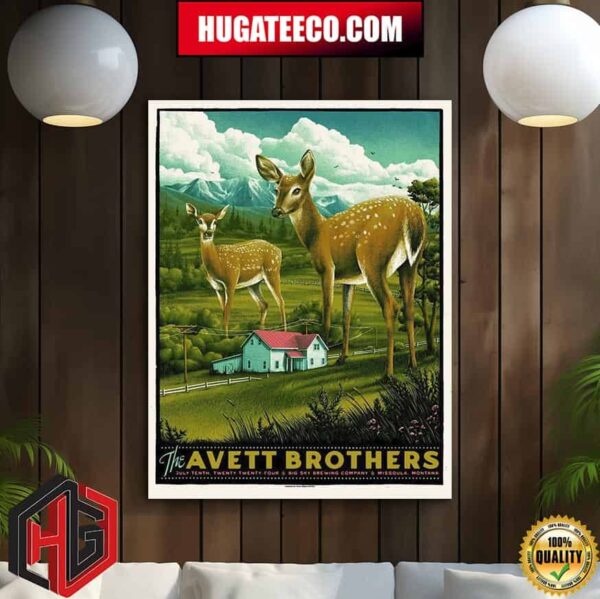 The Avett Brothers Show On July Tenth 2024 At Big Sky Brewing Company In Missoula Montana Home Decor Poster Canvas