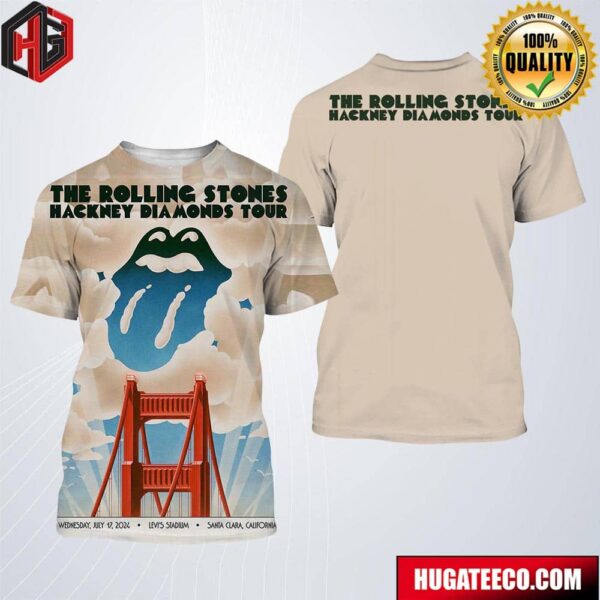 The Rolling Stones Hackney Diamonds Tuor 2024 At Levis Stadium In Santa Clara California On Wednesday July 17 2024 Merchandise Two Sides All Over Print Shirt