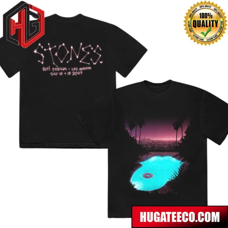 The Rolling Stones Merch For The Show At Sofi Stadium In Los Angeles On July 10-13 2024 Merchandise Two Sides T-Shirt