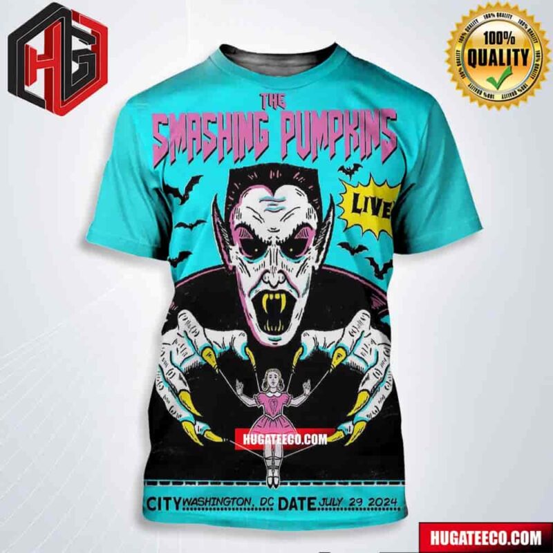 The Smashing Pumpkins Huge Stadium Tuor World Is A Vampire Girl Live Show In Washington Dc Date July 29 20204 All Over Print Shirt