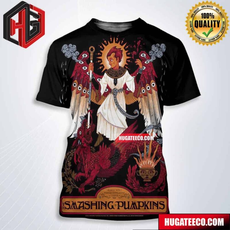 The Smashing Pumpkins Perform In Lucca Italy At Piazza Napoleone On 6 July 2024 All Over Print Shirt