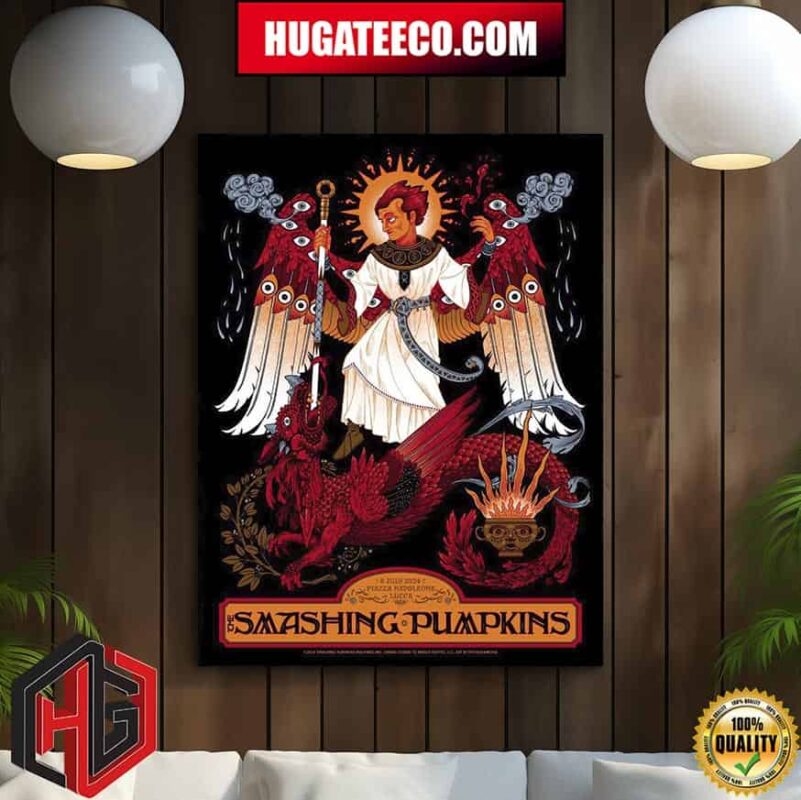 The Smashing Pumpkins Perform In Lucca Italy At Piazza Napoleone On 6 July 2024 Home Decor Poster Canvas
