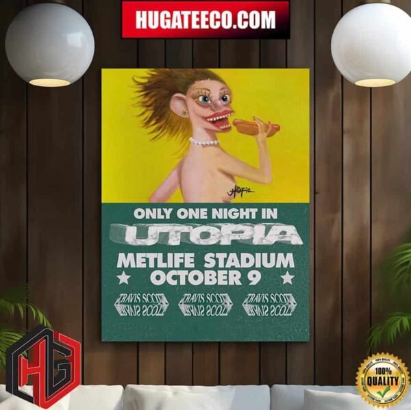 Travis Scott Circus Maximus Utopia Tour 2024 Metlife Stadium October 9 Home Decor Poster Canvas