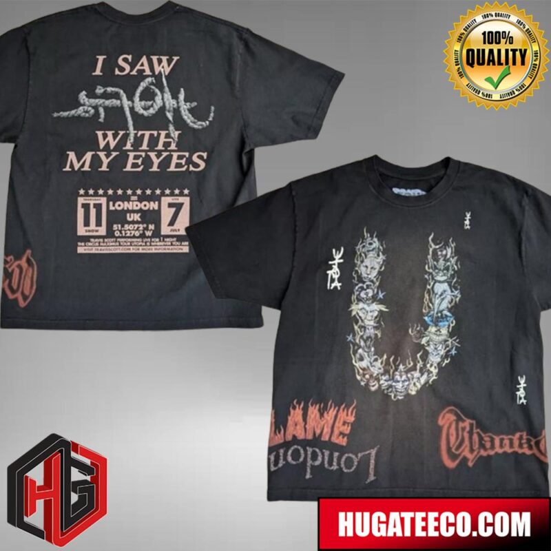 Travis Scott Utopia Circus Maximus Europe Stadium 2024 Tour At O2 Arena Prague Czech Republic On July 18th 2024 Merch All Over Print Shirt