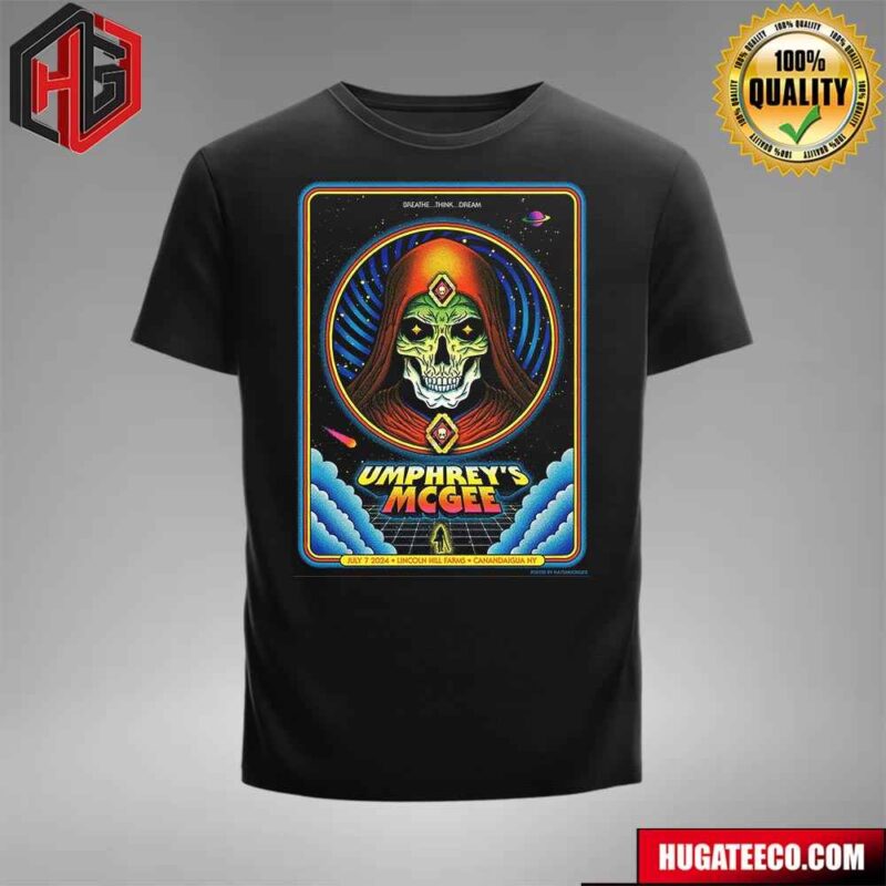 Umphrey’s Mcgee Finish Trekking Through The Northeast On July 7 2024 In Canandaigua Ny For A Rock Show At Lincoln Hill Farms Merch T-Shirt