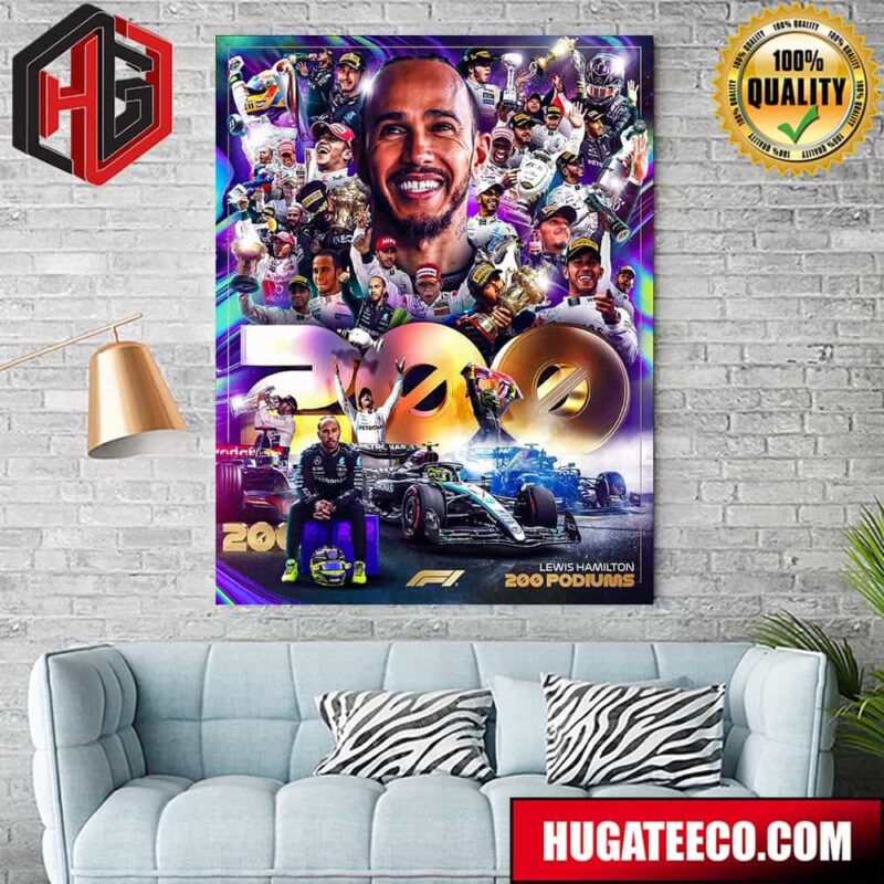 Unprecedented Greatness Sir Lewis Hamilton 200 Formula 1 Podiums F1 HungarianGP Merch Poster Canvas