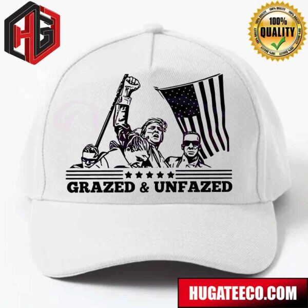 Vintage Grazed And Unfazed Donald Trump Fight Raised Fist Shooting Classic Cap