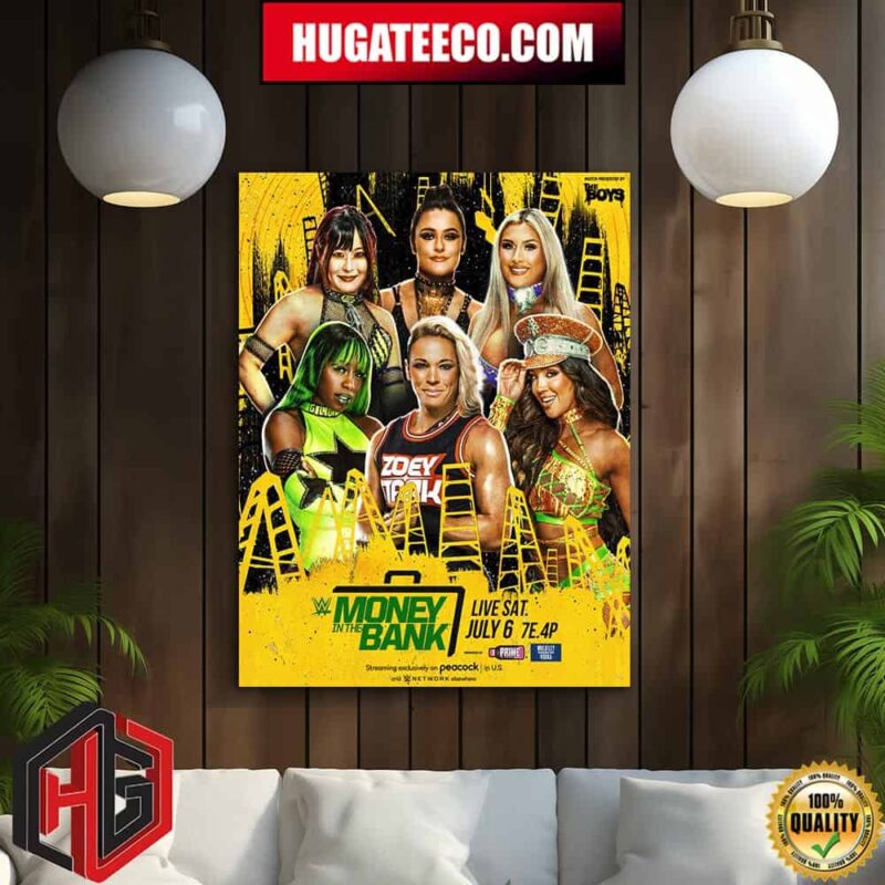 WWE Money In The Bank Match Presented By The Boys Live Sat July 6 2024 Home Decor Poster Canvas