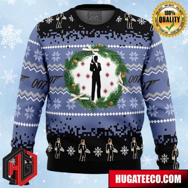 007 James Bond Anime Ape Chirstmas Gifts 2024 Xmas For Family And Friends Ugly Sweater