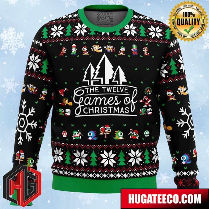 12 Games of Christmas Anime Ape Chirstmas Gifts 2024 Xmas For Family And Friends Ugly Sweater