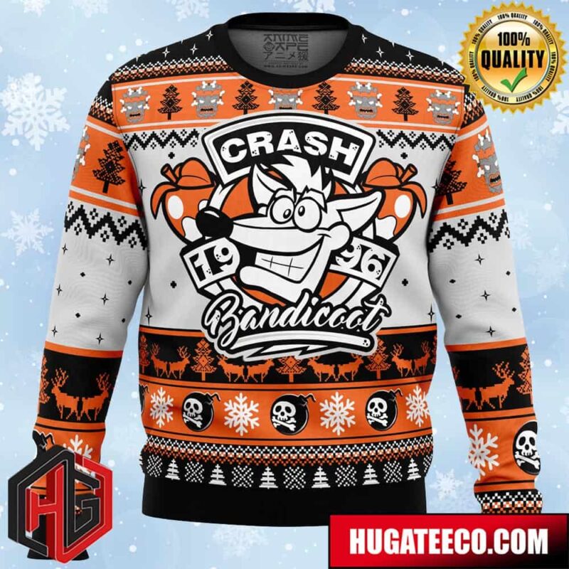 1996 Bandicoot Crash Bandicoot Anime Ape Chirstmas Gifts 2024 Xmas For Family And Friends Ugly Sweater