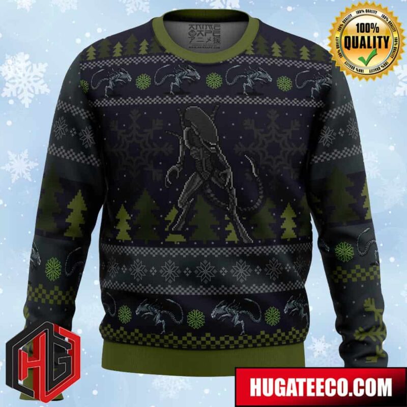 A Christmas Bug Hunt Xenomorph Anime Ape Chirstmas Gifts 2024 Xmas For Family And Friends Ugly Sweater