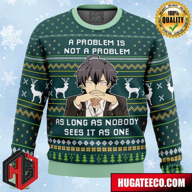 A Problem Is Not A Problem My Teen Romantic Comedy SNAFU Anime Ape Chirstmas Gifts 2024 Xmas For Family And Friends Ugly Sweater