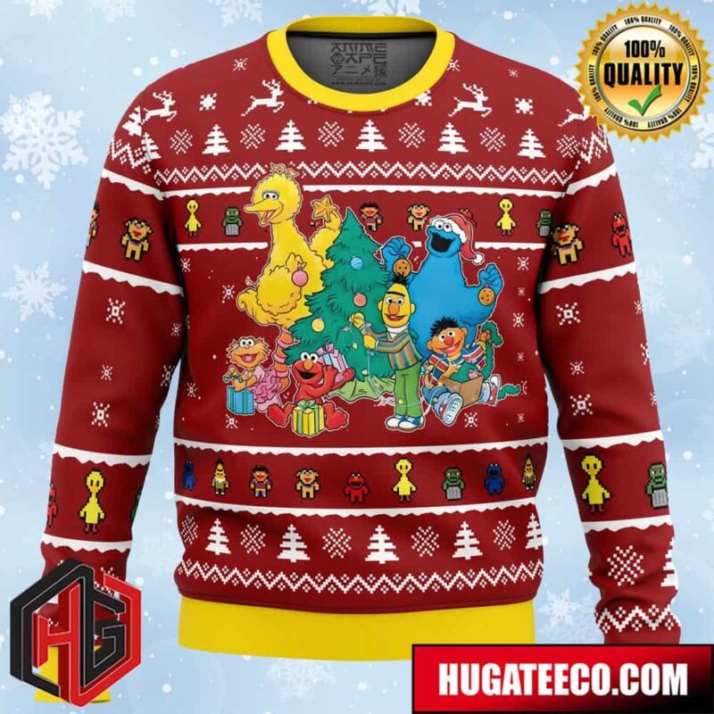 A Sesame Street Christmas Sesame Street Anime Ape Chirstmas Gifts 2024 Xmas For Family And Friends Ugly Sweater