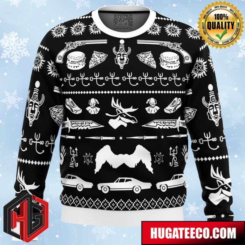 A Very Supernatural Christmas Supernatural Anime Ape Chirstmas Gifts 2024 Xmas For Family And Friends Ugly Sweater