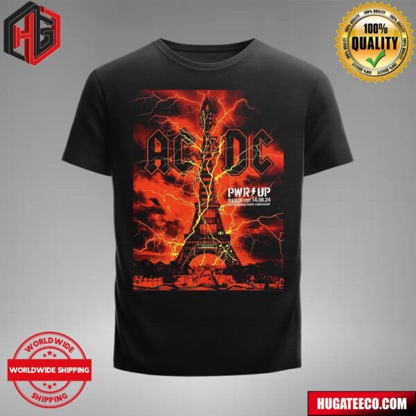 AC DC Paris PWR Up Tour 2024 On 14 08 2024 At Hippodrome Paris Longchamp Merch T-Shirt