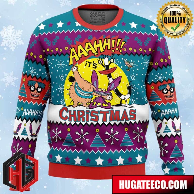 Aaahh Real Monsters Nickelodeon Anime Ape Chirstmas Gifts 2024 Xmas For Family And Friends Ugly Sweater