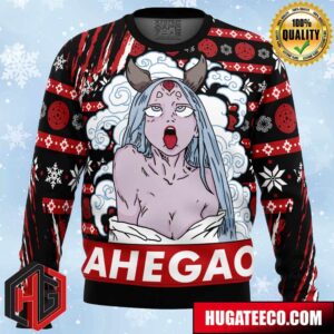 Ahegao Kaguya Naruto Anime Ape Chirstmas Gifts 2024 Xmas For Family And Friends Ugly Sweater