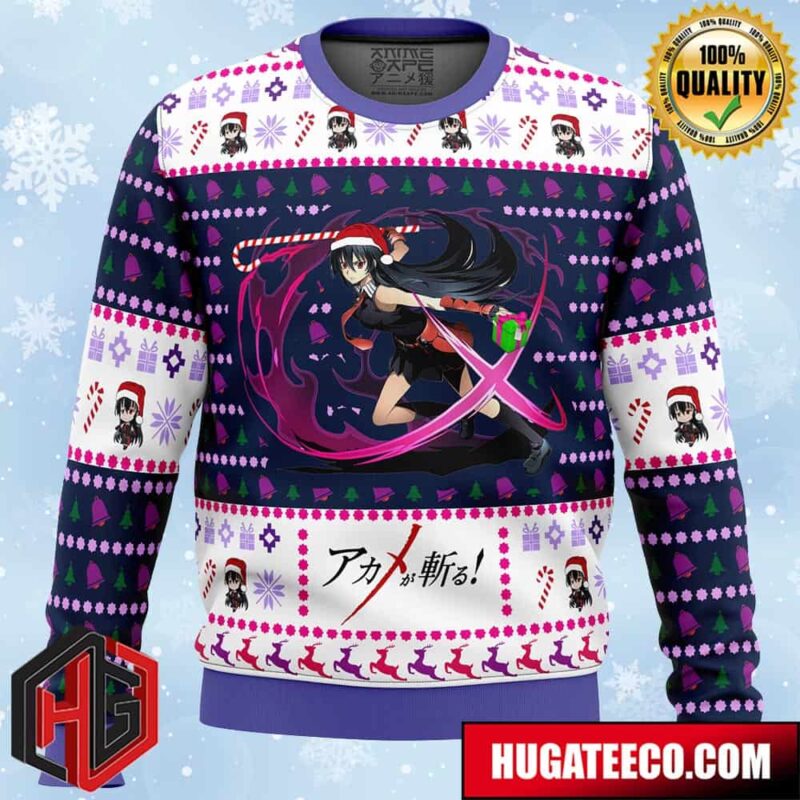 Akame ga Kill Akame Christmas Attack Anime Ape Chirstmas Gifts 2024 Xmas For Family And Friends Ugly Sweater