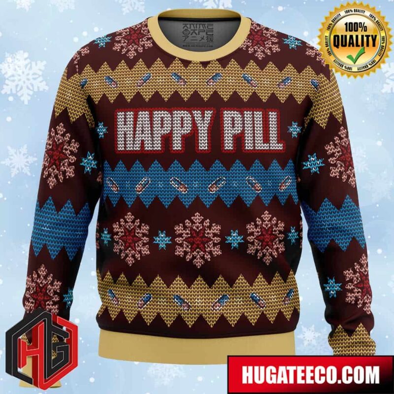 Akira Happy Pill Anime Ape Chirstmas Gifts 2024 Xmas For Family And Friends Ugly Sweater