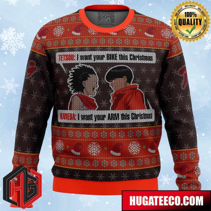 Akira Tetsou Shima and Shotaro Kaneda Anime Ape Chirstmas Gifts 2024 Xmas For Family And Friends Ugly Sweater