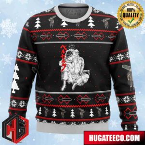 Berserk Guts and Casca Anime Ape Chirstmas Gifts 2024 Xmas For Family And Friends Ugly Sweater