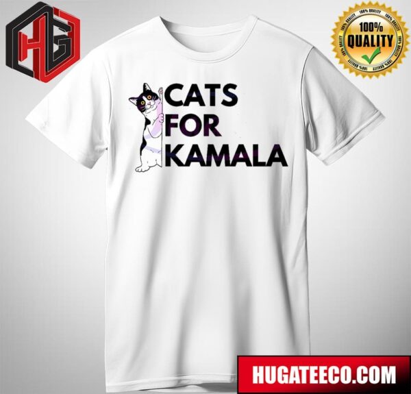 Cats For Kamala Harris Progressive 2024 Election T-Shirt