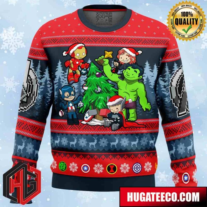 Christmas Avengers Chibi Marvel Comics Anime Ape Chirstmas Gifts 2024 Xmas For Family And Friends Ugly Sweater