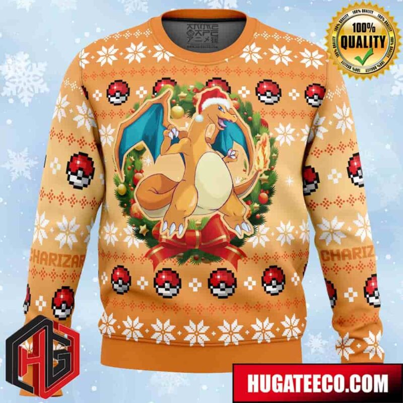 Christmas Charizard Pokemon Anime Ape Chirstmas Gifts 2024 Xmas For Family And Friends Ugly Sweater