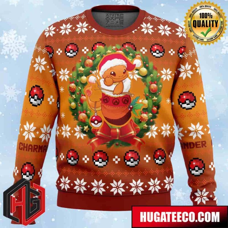 Christmas Charmander Pokemon Anime Ape Chirstmas Gifts 2024 Xmas For Family And Friends Ugly Sweater