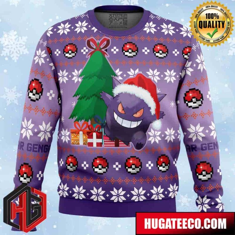 Christmas Gengar Pokemon Anime Ape Chirstmas Gifts 2024 Xmas For Family And Friends Ugly Sweater