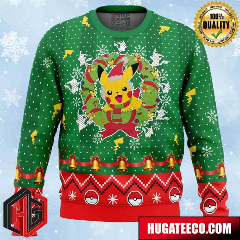 Christmas Pikachu Pokemon Anime Ape Chirstmas Gifts 2024 Xmas For Family And Friends Ugly Sweater