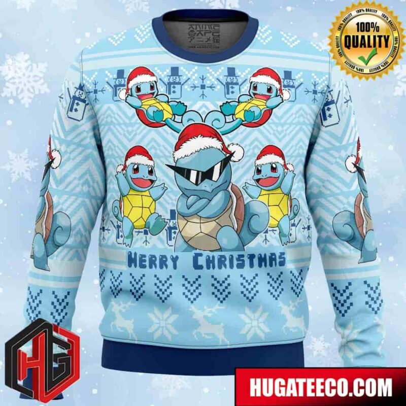 Christmas Squirtle Pokemon Anime Ape Chirstmas Gifts 2024 Xmas For Family And Friends Ugly Sweater