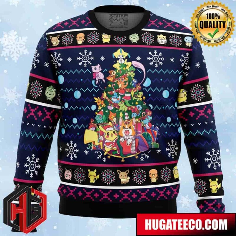 Christmas Tree Pokemon Anime Ape Chirstmas Gifts 2024 Xmas For Family And Friends Ugly Sweater
