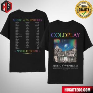Coldplay Budapest June 2024 Music Of The Spheres Limited Edition Tour Two Sides T-Shirt