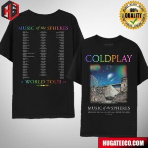 Coldplay Dusseldorf July 2024 Music Of The Spheres Limited Edition Tour Two Sides T-Shirt