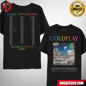 Coldplay Helsinki July 2024 Music Of The Spheres Limited Edition Tour Two Sides T-Shirt