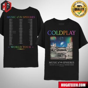 Coldplay Lyon June 2024 Music Of The Spheres Limited Edition Tour Two Sides T-Shirt