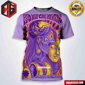 Concert Posters For The Red Hot Chili Peppers July 30 2024 In St Louis Missouri At Holywood Casino Amphitheatre All Over Print Shirt
