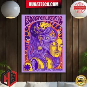 Concert Posters For The Red Hot Chili Peppers July 30 2024 In St Louis Missouri At Holywood Casino Amphitheatre Home Decor Poster Canvas