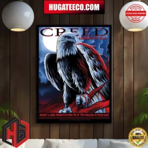Creed Summer Of 99 Tour Limited Edition Concert Poster For Show Burgettstown Pa At The Pavilion At Star Lake On August 3 2024 Poster Canvas