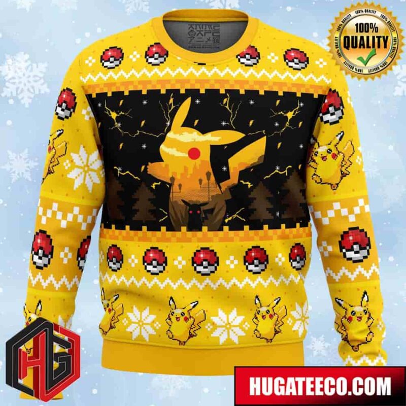 Electric Monster Pokemon Anime Ape Chirstmas Gifts 2024 Xmas For Family And Friends Ugly Sweater