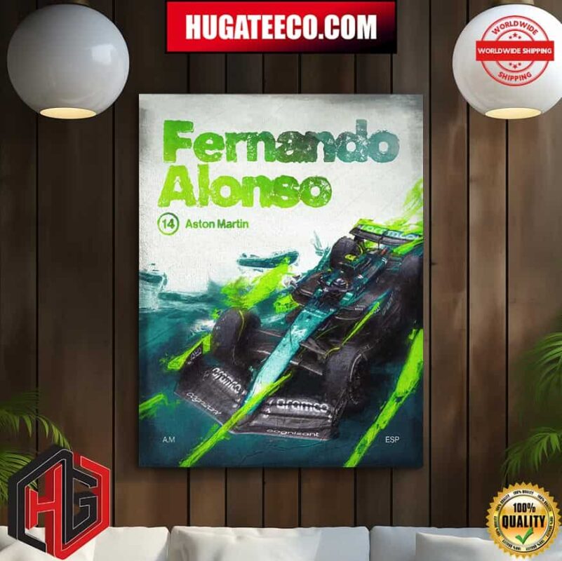 Fernando Alonso ESP 14 Aston Martin F1 Poster Canvas Fernando Alonso ESP 14 Aston Martin F1 Poster Canvas