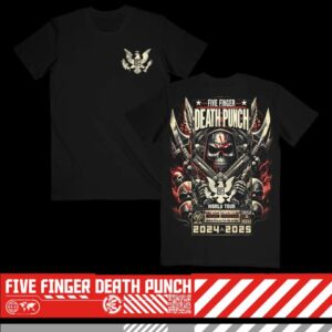 Five Finger Death Punch North American Tour 2024 2025 Knucklehead Reaper Merchandise Two Sides T-Shirt