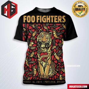 Foo Fighters Merch Poster For Show In Portland Oregon On August 16 2024 All Over Print Shirt