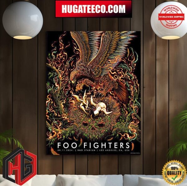 Foo Fighters Showcase Night 2 On 08 11 2024 At Bmo Stadium  On Los Angeles CA USA Home Decor Poster Canvas